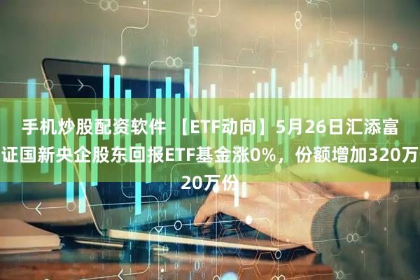 手机炒股配资软件 【ETF动向】5月26日汇添富中证国新央企股东回报ETF基金涨0%，份额增加320万份