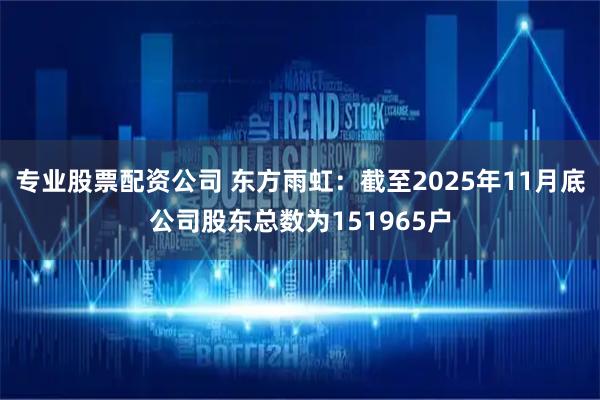 专业股票配资公司 东方雨虹：截至2025年11月底公司股东总数为151965户